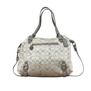 Coach Alexandra Signature Luxe Satchel F18378 Silver Multi